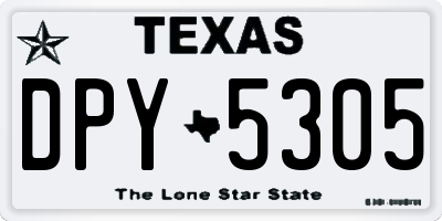 TX license plate DPY5305