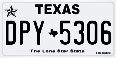 TX license plate DPY5306