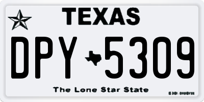 TX license plate DPY5309