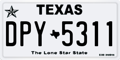 TX license plate DPY5311