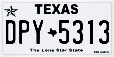 TX license plate DPY5313