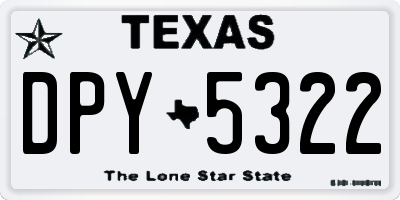 TX license plate DPY5322