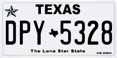 TX license plate DPY5328