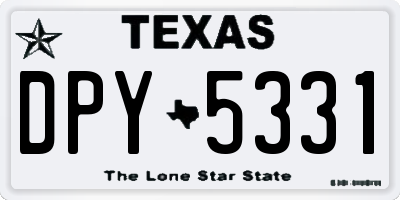 TX license plate DPY5331