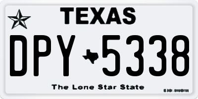 TX license plate DPY5338