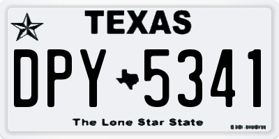 TX license plate DPY5341