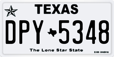 TX license plate DPY5348