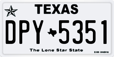 TX license plate DPY5351