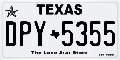 TX license plate DPY5355