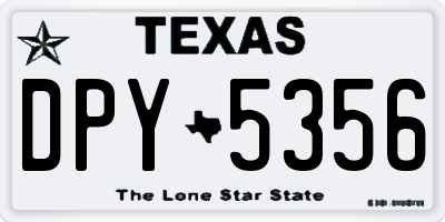 TX license plate DPY5356