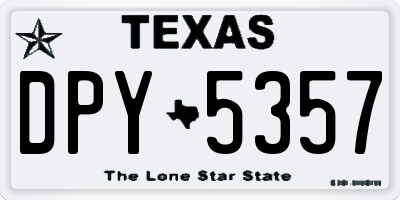 TX license plate DPY5357