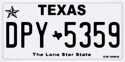 TX license plate DPY5359