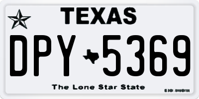 TX license plate DPY5369