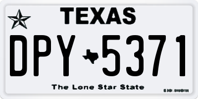 TX license plate DPY5371