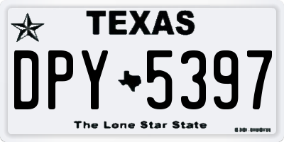 TX license plate DPY5397