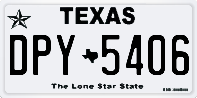 TX license plate DPY5406