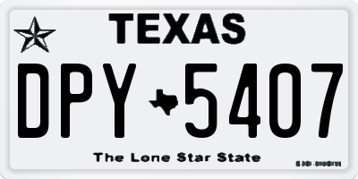 TX license plate DPY5407