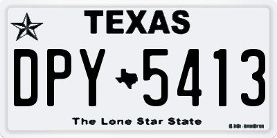 TX license plate DPY5413