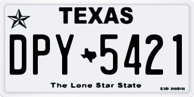 TX license plate DPY5421