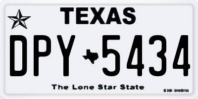 TX license plate DPY5434