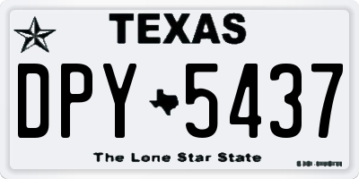 TX license plate DPY5437