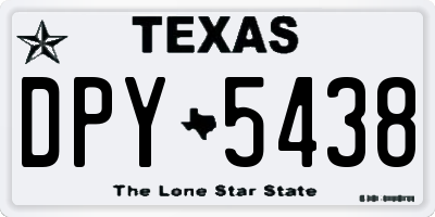 TX license plate DPY5438