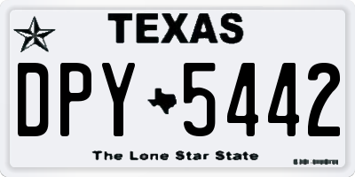 TX license plate DPY5442