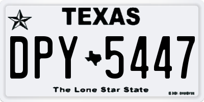 TX license plate DPY5447