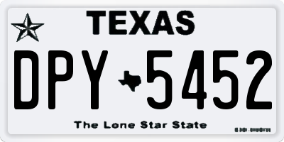 TX license plate DPY5452