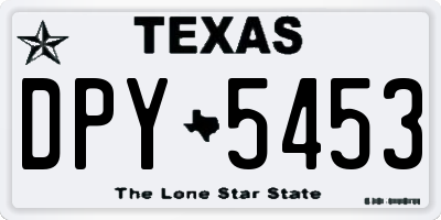 TX license plate DPY5453