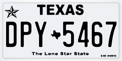 TX license plate DPY5467