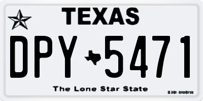 TX license plate DPY5471