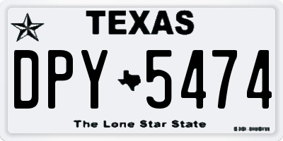 TX license plate DPY5474