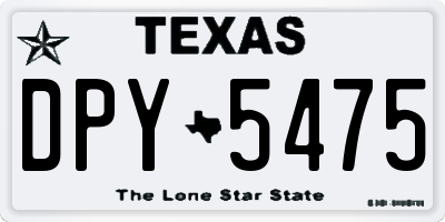 TX license plate DPY5475