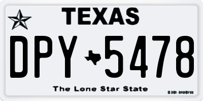 TX license plate DPY5478