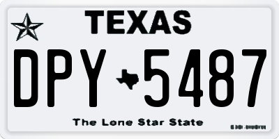 TX license plate DPY5487