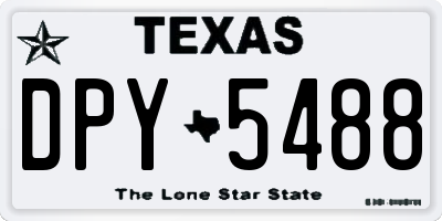 TX license plate DPY5488