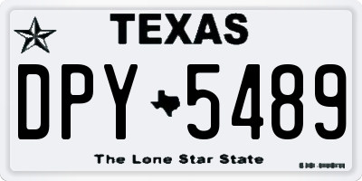 TX license plate DPY5489