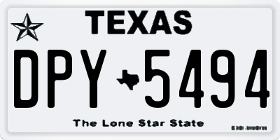 TX license plate DPY5494