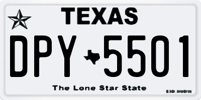 TX license plate DPY5501