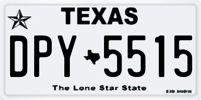 TX license plate DPY5515