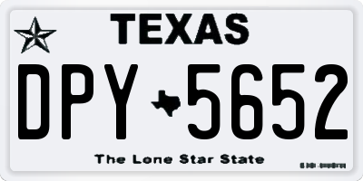 TX license plate DPY5652