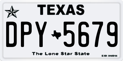 TX license plate DPY5679