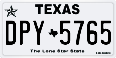 TX license plate DPY5765