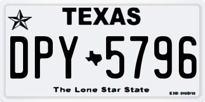 TX license plate DPY5796