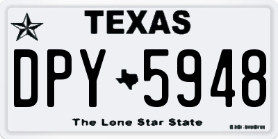 TX license plate DPY5948