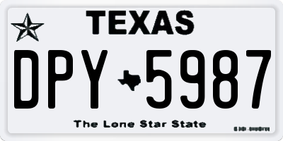 TX license plate DPY5987