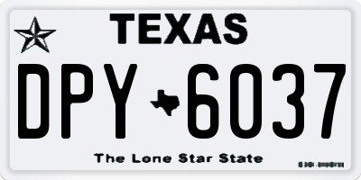 TX license plate DPY6037