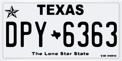 TX license plate DPY6363