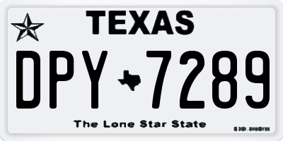 TX license plate DPY7289